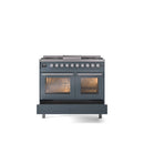 ILVE Professional Plus II 40-Inch Freestanding Dual Fuel Range with 6 Sealed Burner - UPD40FWMP