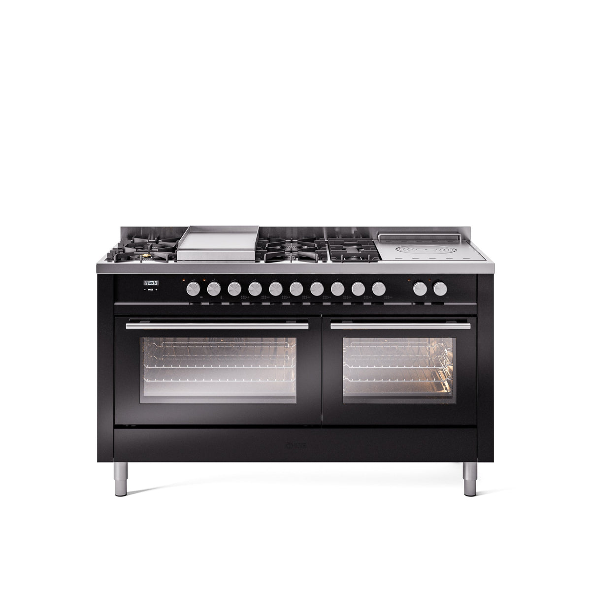 ILVE Professional Plus II 60 Inch Dual Fuel Freestanding Range in Stainless Steel with Trim - UP60FSWMP