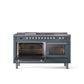 ILVE Professional Plus II 60 Inch Dual Fuel Freestanding Range in Stainless Steel with Trim - UP60FSWMP