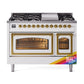 ILVE Nostalgie II Noblesse 48" Dual Fuel Freestanding Range 8 Sealed Burners + Griddle with Triple Glass Door - UN48FNMP