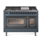ILVE Nostalgie II Noblesse 48" Dual Fuel Freestanding Range 8 Sealed Burners + Griddle with Triple Glass Door - UN48FNMP