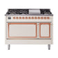 ILVE Nostalgie II Noblesse 48" Dual Fuel Freestanding Range 8 Sealed Burners + Griddle with Solid Door - UN48FQNMP