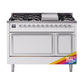 ILVE Nostalgie II Noblesse 48" Dual Fuel Freestanding Range 8 Sealed Burners + Griddle with Solid Door - UN48FQNMP
