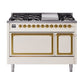 ILVE Nostalgie II Noblesse 48" Dual Fuel Freestanding Range 8 Sealed Burners + Griddle with Solid Door - UN48FQNMP