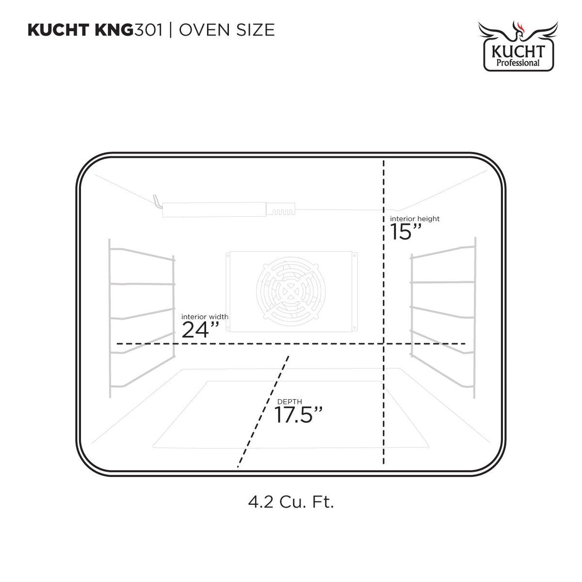 Kucht 30-Inch Pro-Style Dual Fuel Range in Stainless Steel with White Oven Door KDF302-W