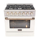 Kucht 36-in Deep Recessed 6 Burners Convection Oven Freestanding Dual Fuel Range 
