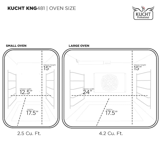 Kucht 48-in 8 Burners 4.2-cu ft / 2.5-cu ft Convection Oven Freestanding Double Oven Dual Fuel Range