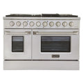 Kucht 48-in 8 Burners 4.2-cu ft / 2.5-cu ft Convection Oven Freestanding Double Oven Dual Fuel Range