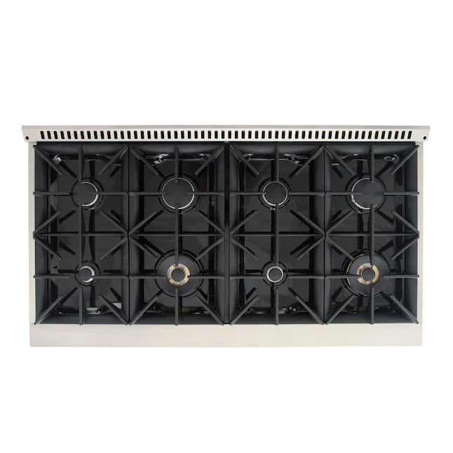 Kucht 48-in 8 Burners 4.2-cu ft / 2.5-cu ft Convection Oven Freestanding Double Oven Dual Fuel Range