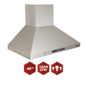 Kucht 48-Inch Wall Mounted Range Hood in Stainless Steel KRH4810A