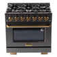 KUCHT Gemstone Professional 36-Inch 5.2 cu. ft. Gas Range with Sealed Burners and Convection Oven