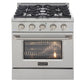 Kucht 30-Inch 4.2 Cu. Ft. Gas Range - Sealed Burners and Convection Oven in Stainless Steel KNG301-S