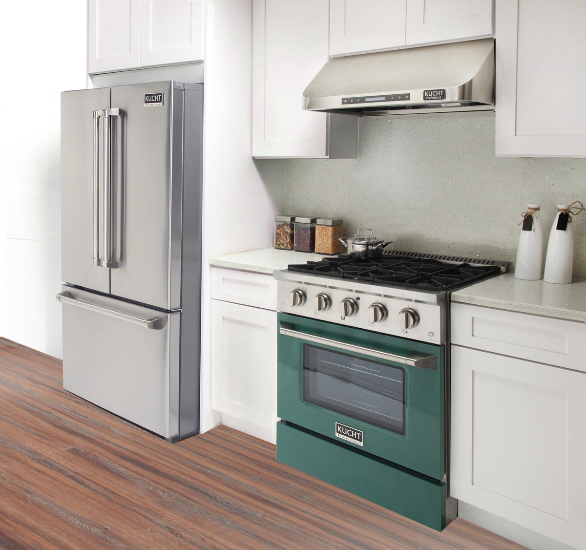 Kucht 30-Inch 4.2 Cu. Ft. Gas Range - Sealed Burners and Convection Oven in Green KNG301-G