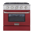 Kucht 30-Inch 4.2 Cu. Ft. Gas Range - Sealed Burners and Convection Oven in Red KNG301-R
