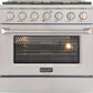 Kucht Professional 36 in. 5.2 cu ft. Natural Gas Range, Range Hood & Microwave Drawer Package, AP-KNG361-S-3