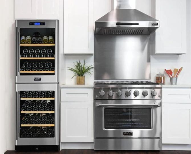 Kucht Professional 36 in. 5.2 cu ft. Natural Gas Range, Range Hood & Microwave Drawer Package, AP-KNG361-S-7