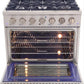 Kucht Professional 36 in. 5.2 cu ft. Natural Gas Range & Range Hood Package, AP-KNG361-S