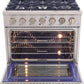 Kucht Professional 36 in. 5.2 cu ft. Natural Gas Range, Range Hood Package & Dishwasher, AP-KNG361-S-6