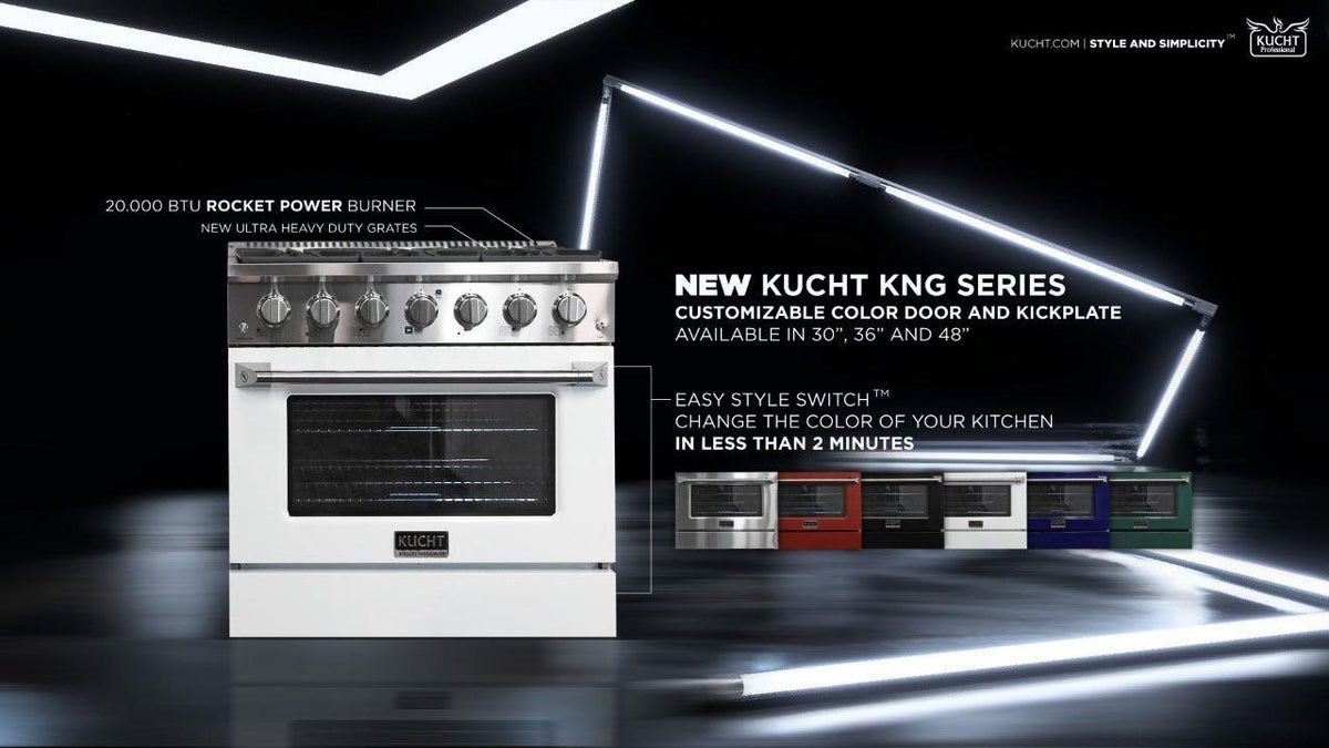Kucht 36-Inch 5.2 Cu. Ft. Range - Sealed Burners and Convection Oven in Black KNG361-K