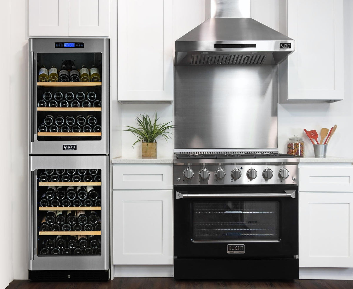 Kucht 36-Inch 5.2 Cu. Ft. Range - Sealed Burners and Convection Oven in Black KNG361-K