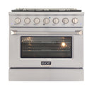 Kucht 36-Inch 5.2 Cu. Ft. Range - Sealed Burners and Convection Oven in Stainless Steel KNG361-S
