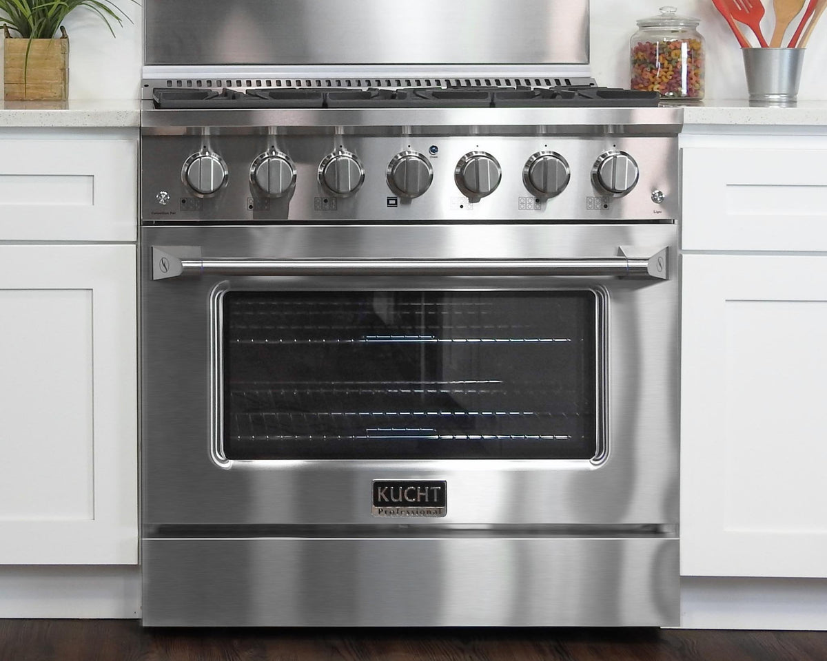 Kucht 36-Inch 5.2 Cu. Ft. Range - Sealed Burners and Convection Oven in Stainless Steel KNG361-S