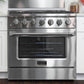 Kucht 4-Piece Appliance Package - 36-Inch Gas Range, 36-Inch Panel Ready Refrigerator, Wall Mount Hood, & Panel Ready Dishwasher