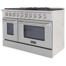 Kucht 48-Inch 6.7 Cu. Ft. Gas Range with Grill/Griddle and Two Ovens in Stainless Steel KNG481-S