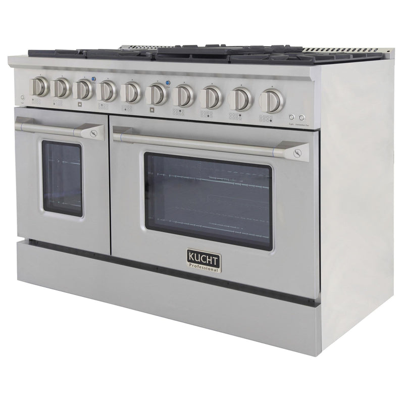 Kucht 48-Inch 6.7 Cu. Ft. Gas Range with Grill/Griddle and Two Ovens in Stainless Steel KNG481-S