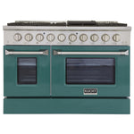 Kucht 48-Inch 6.7 Cu. Ft. Gas Range with Grill/Griddle in Green KNG481-G
