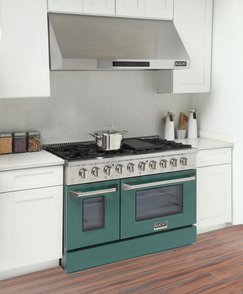 Kucht 48-Inch 6.7 Cu. Ft. Gas Range with Grill/Griddle in Green KNG481-G