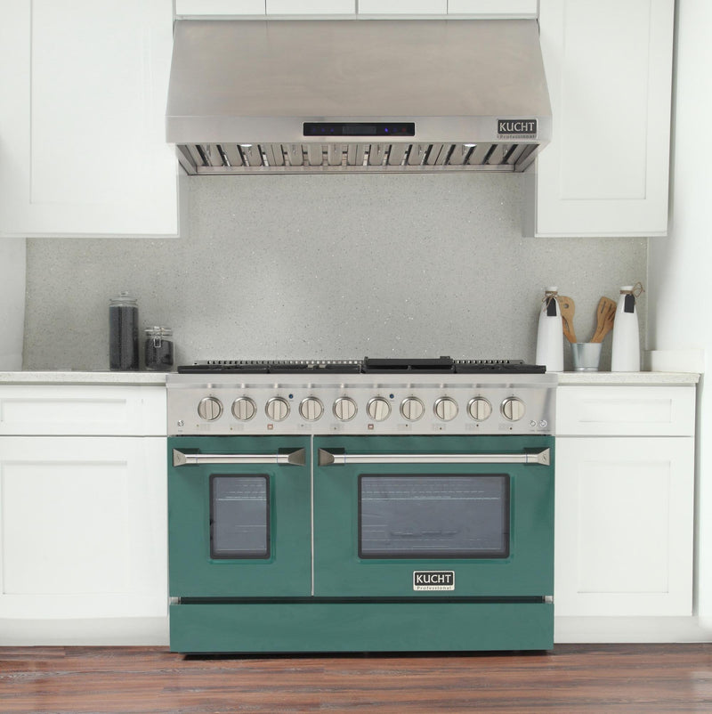 Kucht 48-Inch 6.7 Cu. Ft. Gas Range with Grill/Griddle in Green KNG481-G