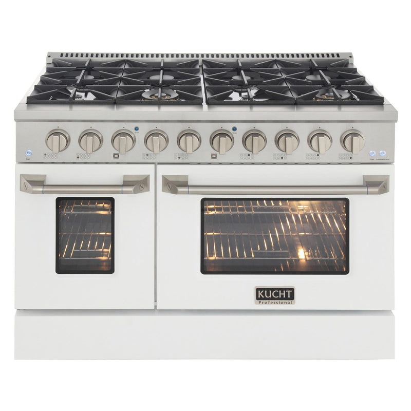 Kucht 48-Inch 6.7 Cu. Ft. Gas Range with Grill/Griddle in White KNG481-W