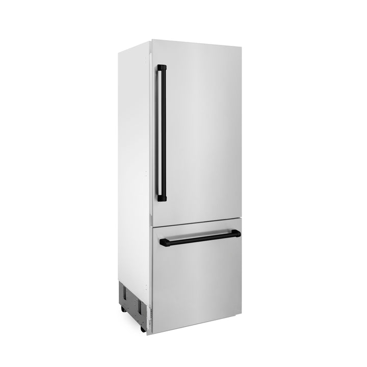 ZLINE 30" Autograph Edition 16.1 cu. ft. Built-in 2-Door Bottom Freezer Refrigerator with Internal Water and Ice Dispenser in Stainless Steel RBIVZ-304-30