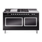 ILVE Nostalgie II Noblesse 60" Dual Fuel Freestanding Range with 7 Sealed Burners + Griddle + French Top with Solid Door - UN60FSQNMP - MyBBQDirect