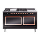 ILVE Nostalgie II Noblesse 60" Dual Fuel Freestanding Range with 7 Sealed Burners + Griddle + French Top with Solid Door - UN60FSQNMP - MyBBQDirect
