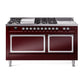 ILVE Nostalgie II Noblesse 60" Dual Fuel Freestanding Range with 7 Sealed Burners + Griddle + French Top with Solid Door - UN60FSQNMP - MyBBQDirect