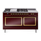 ILVE Nostalgie II Noblesse 60" Dual Fuel Freestanding Range with 7 Sealed Burners + Griddle + French Top with Solid Door - UN60FSQNMP - MyBBQDirect