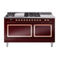 ILVE Nostalgie II Noblesse 60" Dual Fuel Freestanding Range with 7 Sealed Burners + Griddle + French Top with Solid Door - UN60FSQNMP - MyBBQDirect