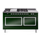 ILVE Nostalgie II Noblesse 60" Dual Fuel Freestanding Range with 7 Sealed Burners + Griddle + French Top with Solid Door - UN60FSQNMP - MyBBQDirect