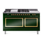 ILVE Nostalgie II Noblesse 60" Dual Fuel Freestanding Range with 7 Sealed Burners + Griddle + French Top with Solid Door - UN60FSQNMP - MyBBQDirect