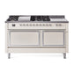 ILVE Nostalgie II Noblesse 60" Dual Fuel Freestanding Range with 7 Sealed Burners + Griddle + French Top with Solid Door - UN60FSQNMP - MyBBQDirect