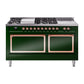 ILVE Nostalgie II Noblesse 60" Dual Fuel Freestanding Range with 7 Sealed Burners + Griddle + French Top with Solid Door - UN60FSQNMP - MyBBQDirect
