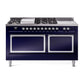 ILVE Nostalgie II Noblesse 60" Dual Fuel Freestanding Range with 7 Sealed Burners + Griddle + French Top with Solid Door - UN60FSQNMP - MyBBQDirect