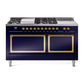 ILVE Nostalgie II Noblesse 60" Dual Fuel Freestanding Range with 7 Sealed Burners + Griddle + French Top with Solid Door - UN60FSQNMP - MyBBQDirect