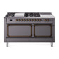 ILVE Nostalgie II Noblesse 60" Dual Fuel Freestanding Range with 7 Sealed Burners + Griddle + French Top with Solid Door - UN60FSQNMP - MyBBQDirect