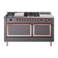 ILVE Nostalgie II Noblesse 60" Dual Fuel Freestanding Range with 7 Sealed Burners + Griddle + French Top with Solid Door - UN60FSQNMP - MyBBQDirect