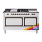 ILVE Nostalgie II Noblesse 60" Dual Fuel Freestanding Range with 7 Sealed Burners + Griddle + French Top with Solid Door - UN60FSQNMP - MyBBQDirect