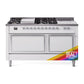 ILVE Nostalgie II Noblesse 60" Dual Fuel Freestanding Range with 7 Sealed Burners + Griddle + French Top with Solid Door - UN60FSQNMP - MyBBQDirect