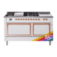 ILVE Nostalgie II Noblesse 60" Dual Fuel Freestanding Range with 7 Sealed Burners + Griddle + French Top with Solid Door - UN60FSQNMP - MyBBQDirect